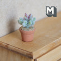 Miniature Clay Cactus Planter Pot 1:12 Scale Miniature Potted Flowers , Dollhouse Potted Flowers Miniature Flowers 15/16 inch tall - H033