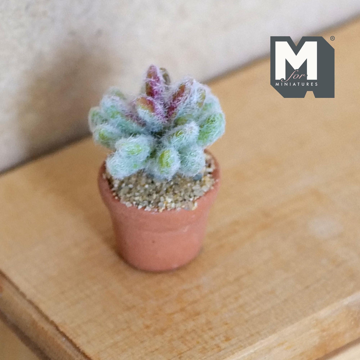 Miniature Clay Cactus Planter Pot 1:12 Scale Miniature Potted Flowers , Dollhouse Potted Flowers Miniature Flowers 15/16 inch tall - H033