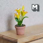1:12 Scale Miniature Lily Plant – Dollhouse Potted Flowers 1-7/16 inch tall - H031