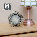 Miniature Portrait Frame 1:12 Scale Dollhouse Metal Photo Frame with Stand 15/16 inch tall - B052