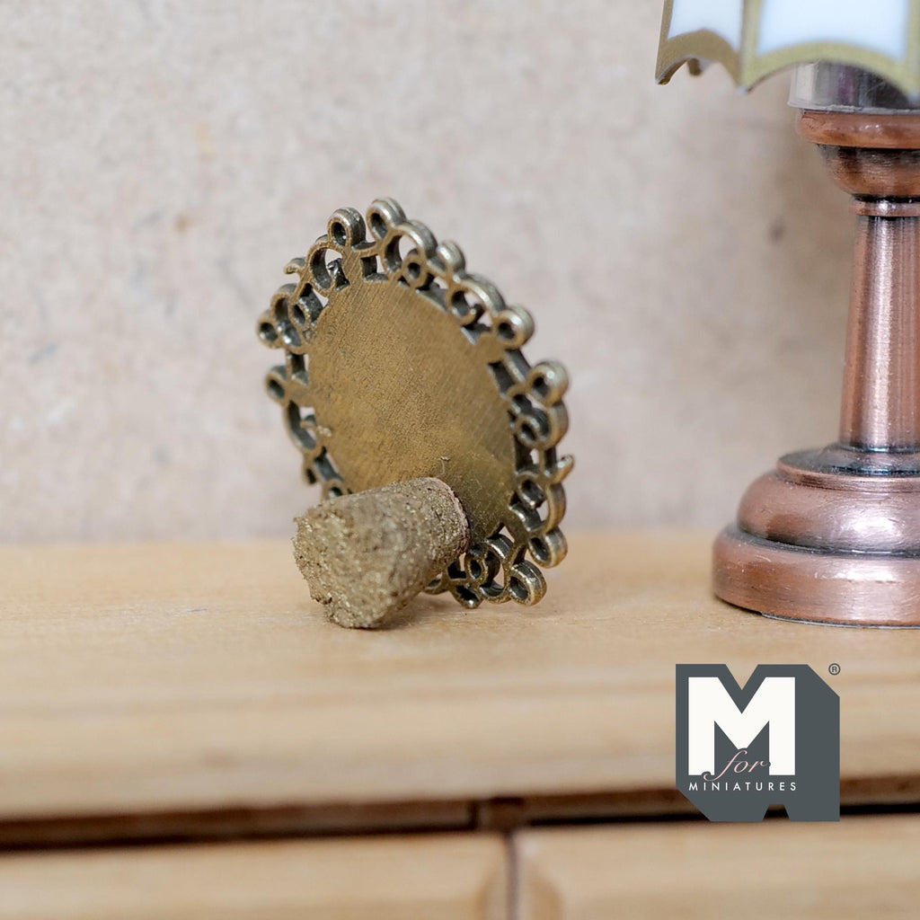 Miniature Portrait Frame 1:12 Scale Dollhouse Metal Photo Frame with Stand 15/16 inch tall - B052