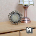 Miniature Portrait Frame 1:12 Scale Dollhouse Metal Photo Frame with Stand 15/16 inch tall - B052