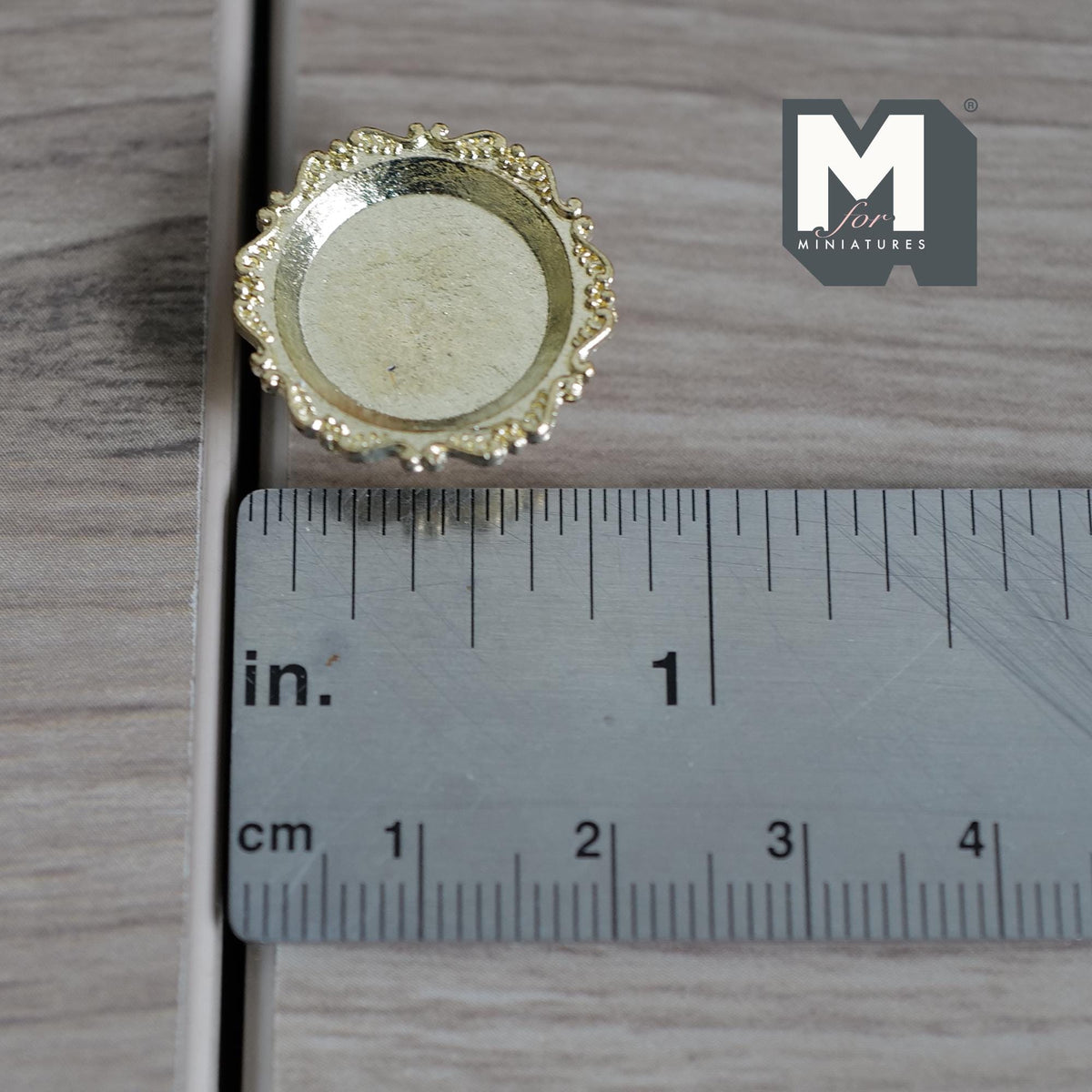 Miniature Pedestal Cake Stand 1:12 Scale Dollhouse Bakery Food Serving Platter Display Stand 5/16 inch tall (gold) (metal) - E042