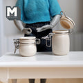 Miniature Swing Top Jars 1:12 Scale Dollhouse Kitchen Large Size Clamp Lid Flip Top Storage Canisters Set of 2 (beige) - A025