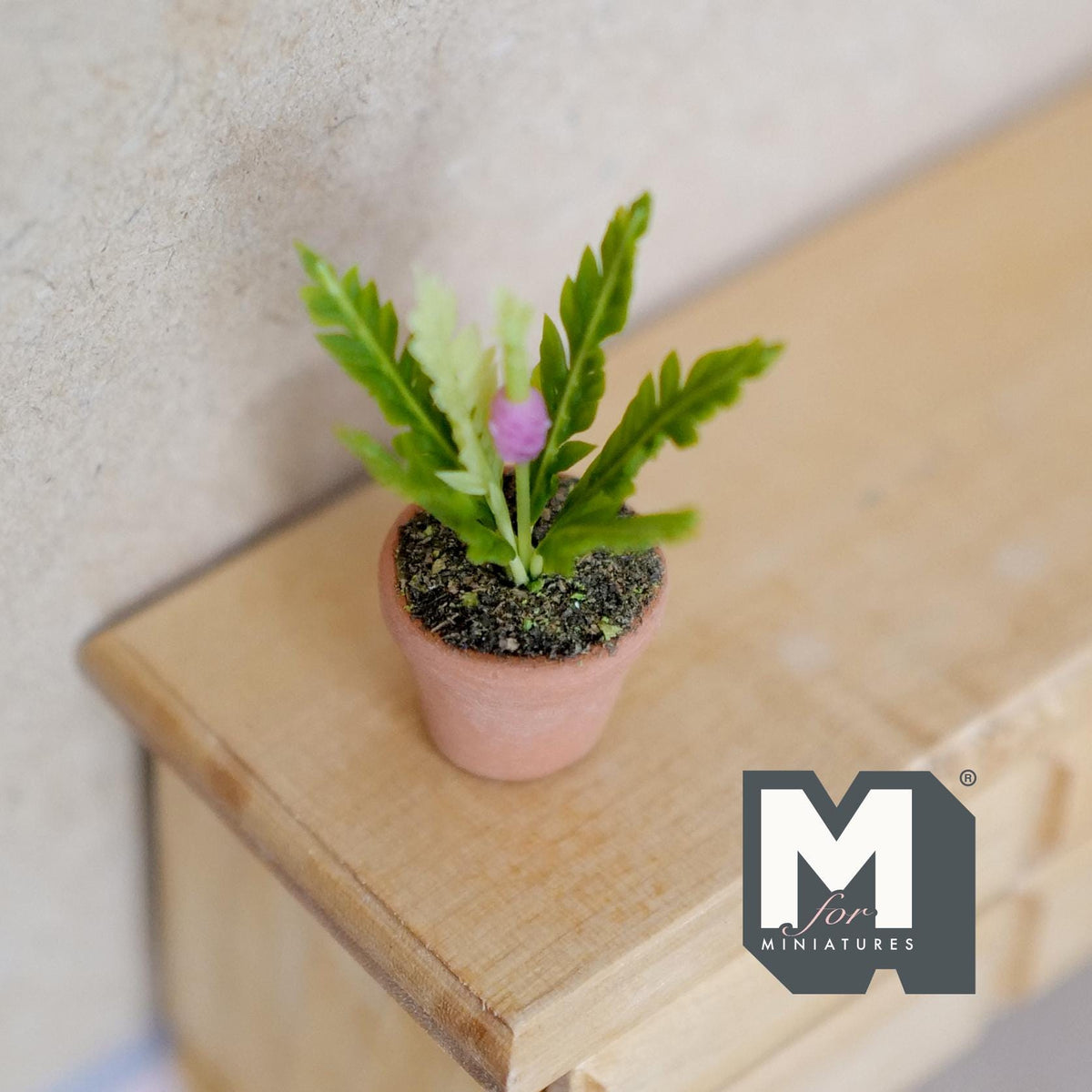 Miniature Clay Planter Leaves 1:12 Scale Dollhouse Fairy Garden Leaves 1-11/16 inch tall - H029