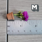 Miniature Clay Purple Carnation Flowers Planter Pot 1:12 Scale Dollhouse Fairy Garden Potted Flowers 1-7/16 inch tall - H031