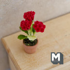 1:12 Scale Miniature Red Carnation / Flowers Planter Dollhouse Potted Flowers 1-5/16 inch tall - H031