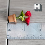1:12 Scale Miniature Red Carnation / Flowers Planter Dollhouse Potted Flowers 1-5/16 inch tall - H031