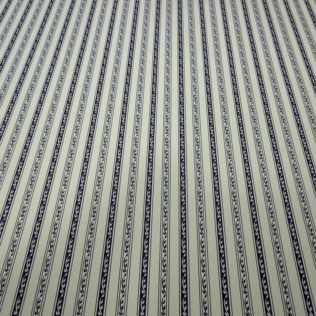 1:12 Scale Miniature Regency Stripe Wallpaper with Printed Border, 16-15/16 x 12 inch, DIY Dollhouse Supply (dark blue)