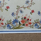 1:12 Scale Miniature Floral Trellis Wallpaper with Printed Border, 18-11/16 x 10-7/16 inch, DIY Dollhouse Supply (cream)