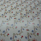 1:12 Scale Miniature Floral Trellis Wallpaper with Printed Border, 18-11/16 x 10-7/16 inch, DIY Dollhouse Supply (cream)