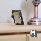 Miniature Portrait Frame 1:12 Scale Dollhouse Rectangular Metal Photo Frame with Stand 11/16 inch tall - B053
