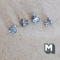 1:12 Scale Miniature Silver Glossy Medallion Cabinet Knobs, Set of 4, 1/4 inch