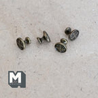 1:12 Scale Miniature Antique Bronze Matte Medallion Cabinet Knobs, Set of 4, 1/4 inch
