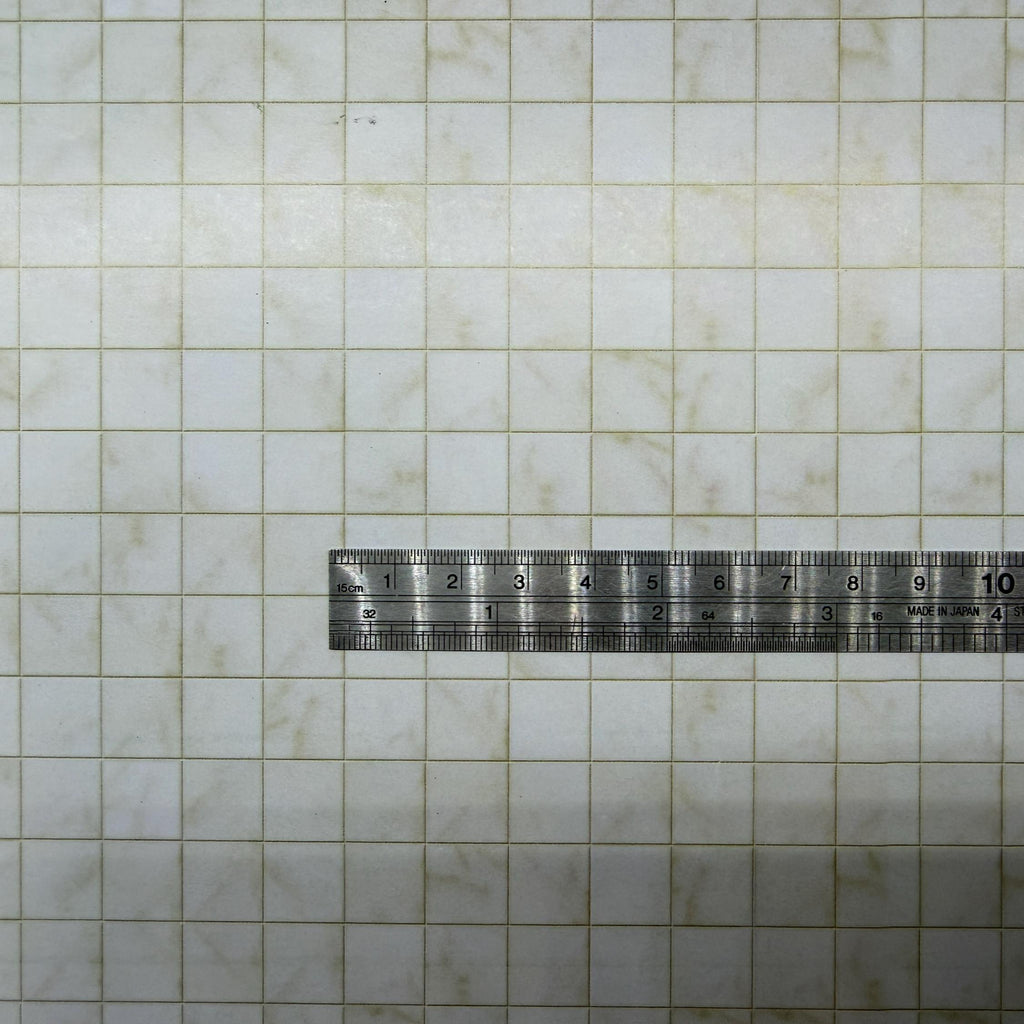 1:12 Scale Marble Style Square Tile Peel and Stick Flooring Paper, 1/2 inch Tiles, 16-7/16 x 10-9/16 inch, DIY Dollhouse Supply (beige)