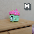 Miniature Fairy Mushroom House with White Bunny 1:12 Scale Dollhouse Garden Accessory 3/4 inch tall (red/blue) - C030