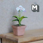 1:12 Scale Miniature Clay Slipper Orchid , Miniature Potted Flowers , Dollhouse Fairy Garden Potted Flowers 1-5/8 inch tall (white) - H033