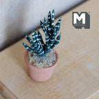 Miniature Clay Planter Zebra Plant 1:12 Scale Miniature Potted Flowers Dollhouse Potted Flowers Miniature Flowers 1-7/16 inch tall - H033