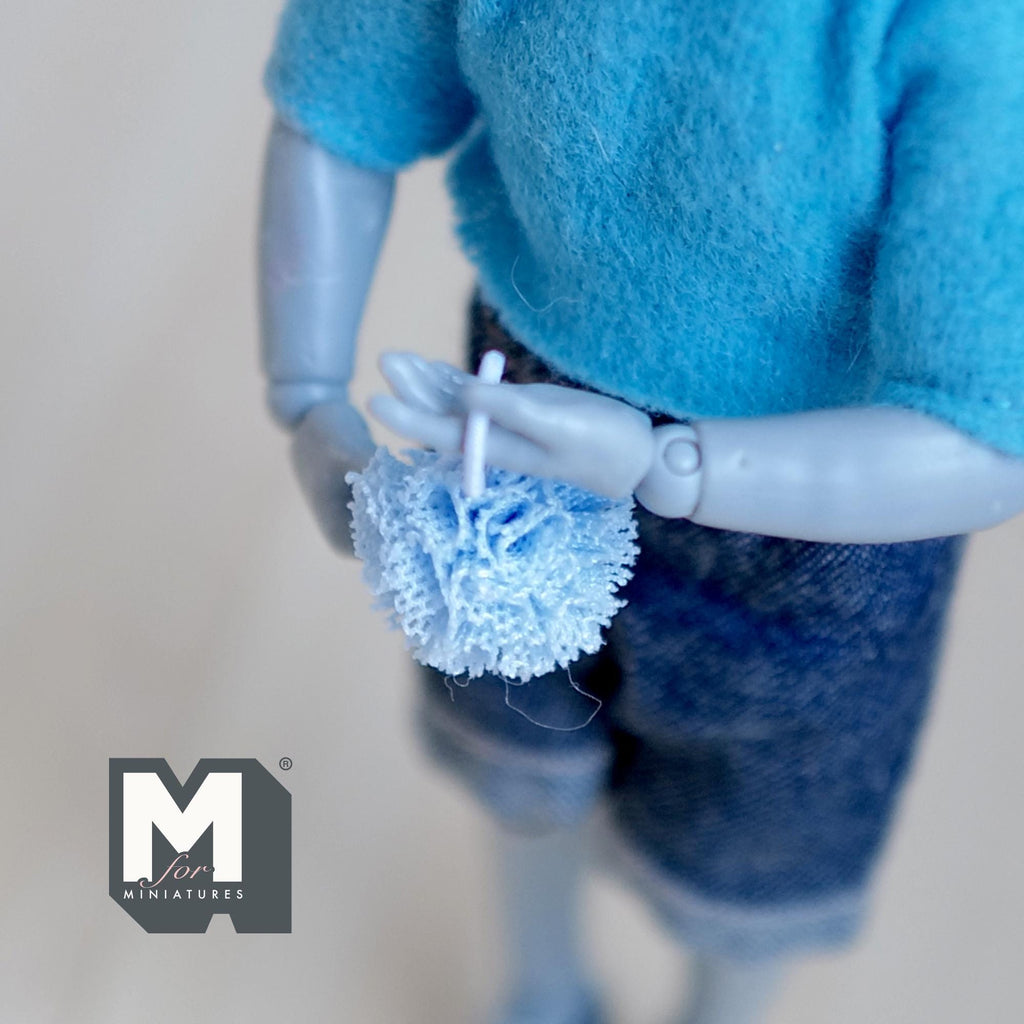 Miniature Bath Sponge 1:12 Scale Dollhouse Bathroom Decor (blue) - F042
