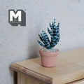 Miniature Clay Planter Zebra Plant 1:12 Scale Miniature Potted Flowers Dollhouse Potted Flowers Miniature Flowers 1-7/16 inch tall - H033