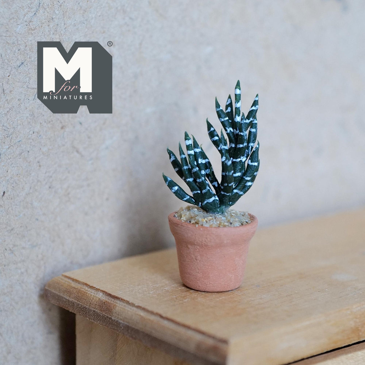Miniature Clay Planter Zebra Plant 1:12 Scale Miniature Potted Flowers Dollhouse Potted Flowers Miniature Flowers 1-7/16 inch tall - H033