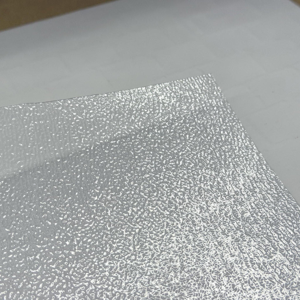 1:12 Scale Miniature Embossed Window Film, Clear Textured Glass Style, Cut to Size, 21-5/8 inch long, Dollhouse Craft Supply (style a)
