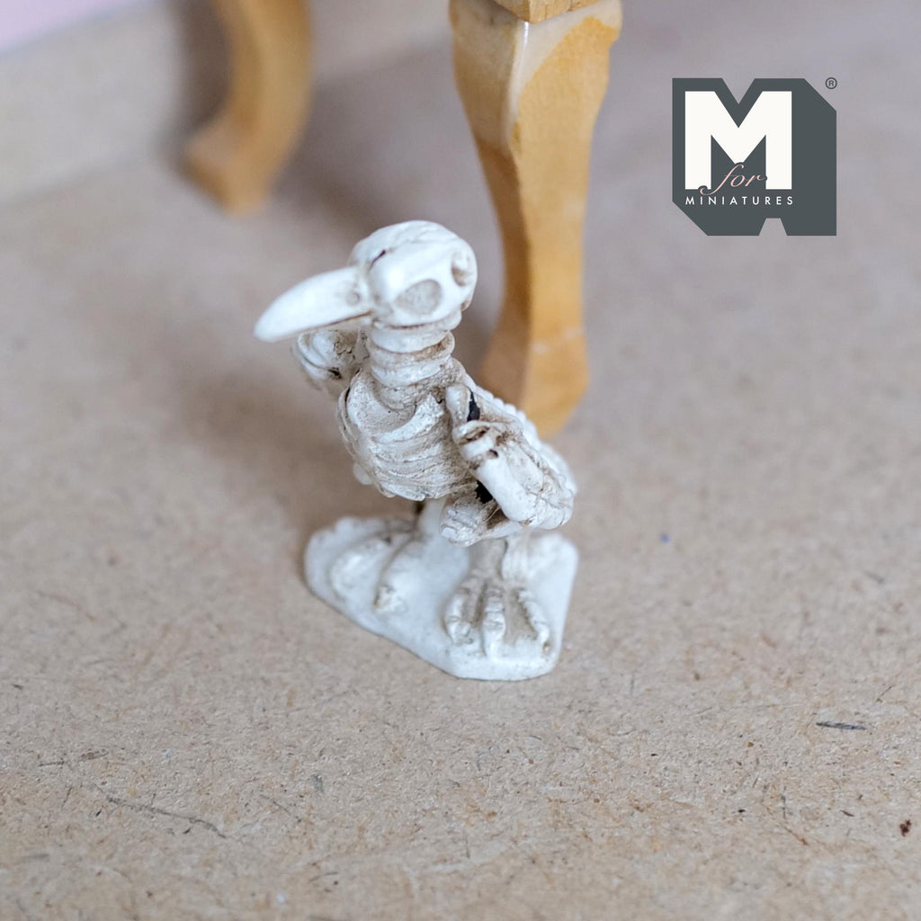 1:12 Scale Upright Miniature Seagull Skeleton | Dollhouse Skeleton | Museum Diorama Fossil Accessory 1-1/8 inch tall - A093