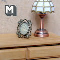 Miniature Portrait Frame 1:12 Scale Dollhouse Metal Oval Photo Frame with Stand 7/8 inch tall - B052