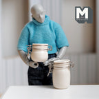 Miniature Swing Top Jars 1:12 Scale Dollhouse Kitchen Large Size Clamp Lid Flip Top Storage Canisters Set of 2 (beige) - A025