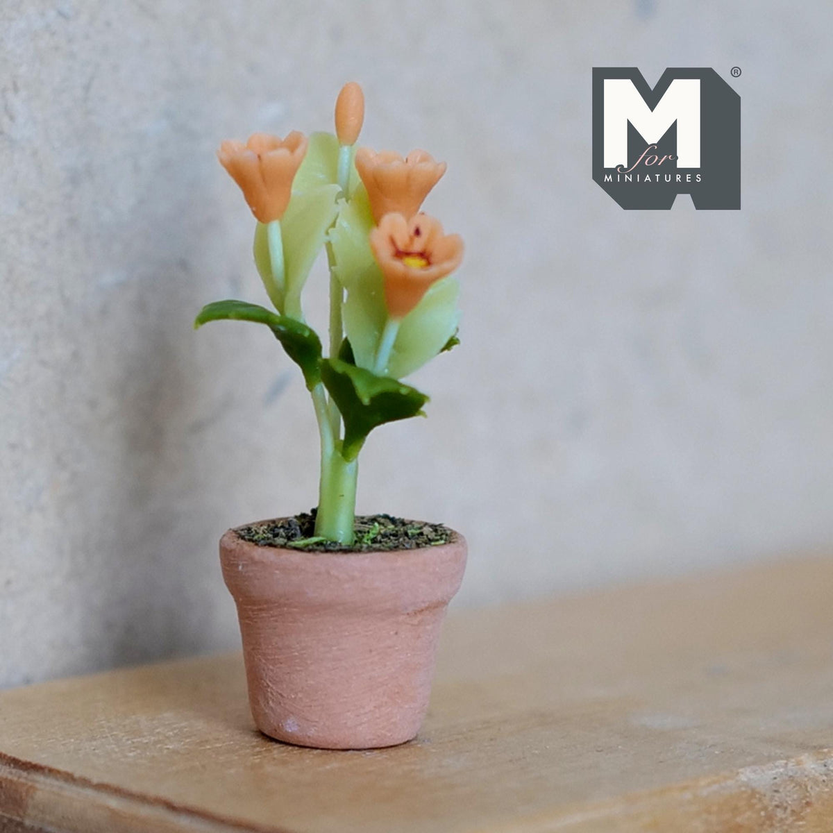 Miniature Clay Planter Bush Lily 1:12 Scale Miniature Potted Flowers Dollhouse Potted Flowers Miniature Flowers 1-3/8 inch tall - H032
