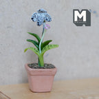 1:12 Scale Miniature Clay Planter White Slipper Orchid Miniature Potted Flowers , Dollhouse Miniature Potted Flowers 1-3/4 inch tall - H033