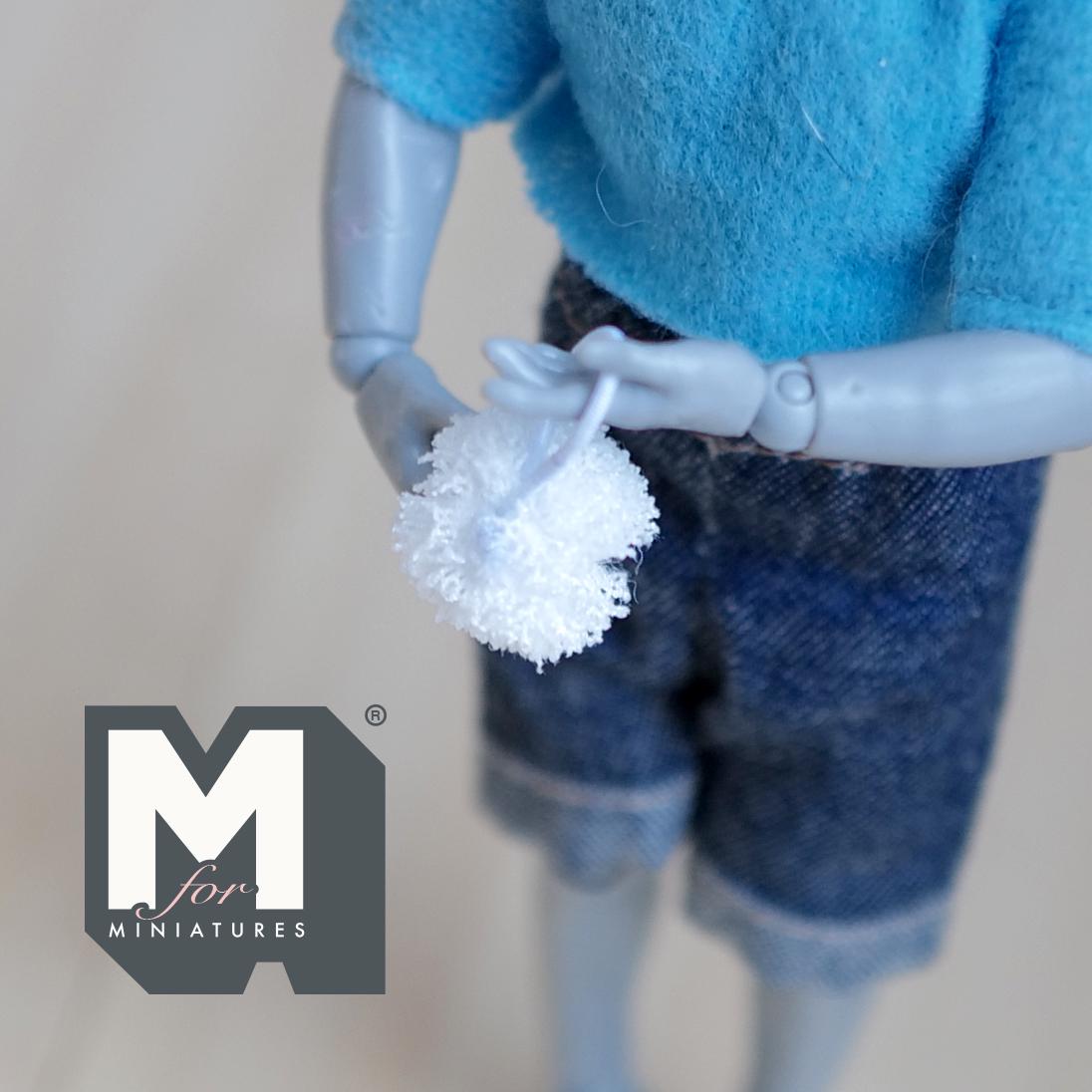 Miniature Bath Sponge 1:12 Scale Dollhouse Bathroom Decor (white) - F042