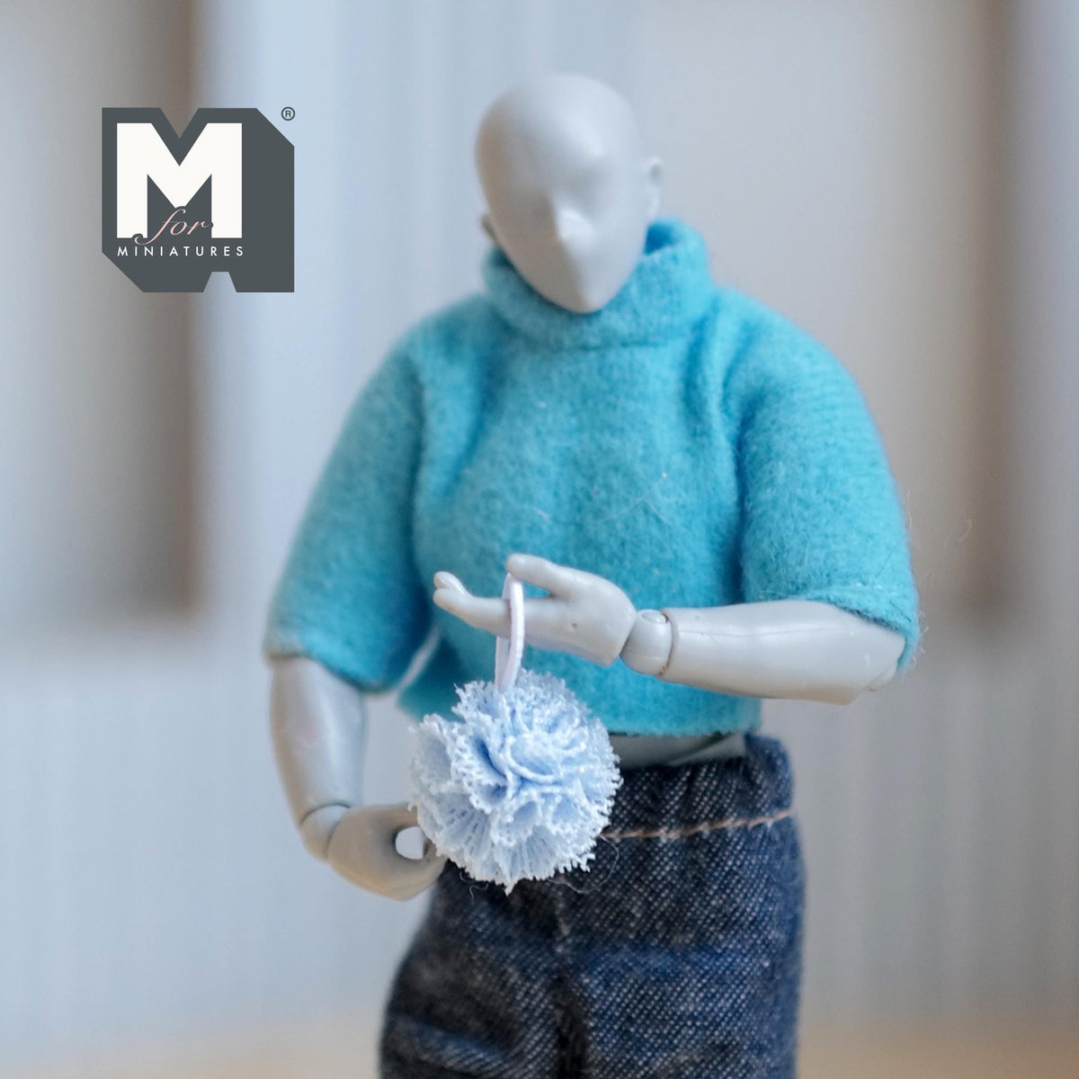 Miniature Bath Sponge 1:12 Scale Dollhouse Bathroom Decor (blue) - F042