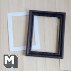 Miniature Ornate Picture Frame 1:12 Scale Dollhouse Large Size Painting Frame 3-9/16 inch tall (brown) - A054