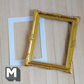 Miniature Ornate Picture Frame 1:12 Scale Dollhouse Large Size Painting Frame 3-9/16 inch tall (gold) - A054