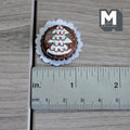 Miniature Christmas Tree Cake 1:12 Scale Dollhouse Festive Dessert Chocolate Cake 7/8 inch dia. (brown) - D025
