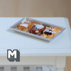 Miniature Bear Cookies and Tray 1:12 Scale Dollhouse Bakery Food Accessories Set of 4 - E062