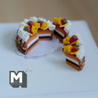 Miniature Sliced Strawberries Cake 1:12 Scale Birthday Cake 7/8 inch dia. - D025