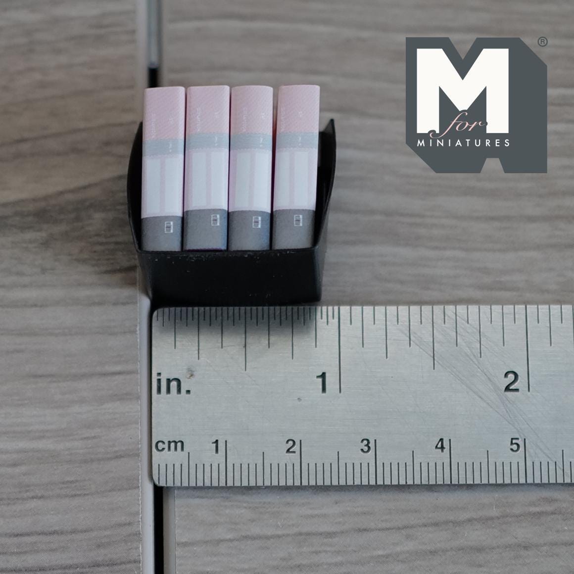 Miniature Binder Organizer 1:12 Scale Office Folders File Stand Stationary Accessories 1 inch tall (pink) - C046
