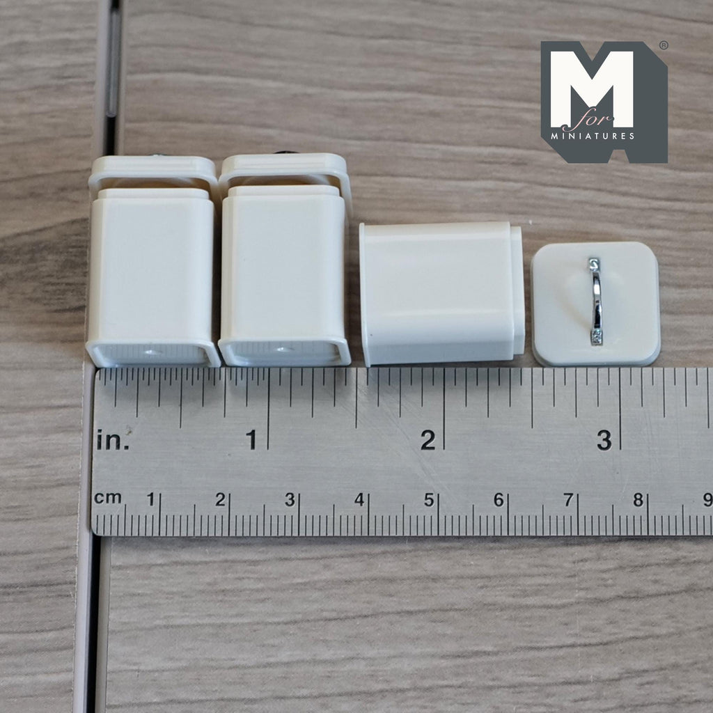 Miniature Canisters with Customizable Vinyl Labels 1:12 Scale Dollhouse Kitchen Storage Jars Set of 3 , 1-1/8 inch tall (beige) - G012