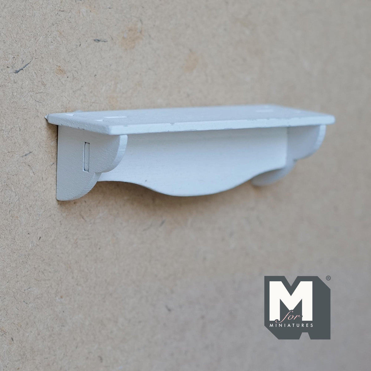 1:12 Scale Miniature Wood Scalloped Wall Shelf Kit, Unassembled, 3-3/8 inch long, DIY Dollhouse Supply (white)