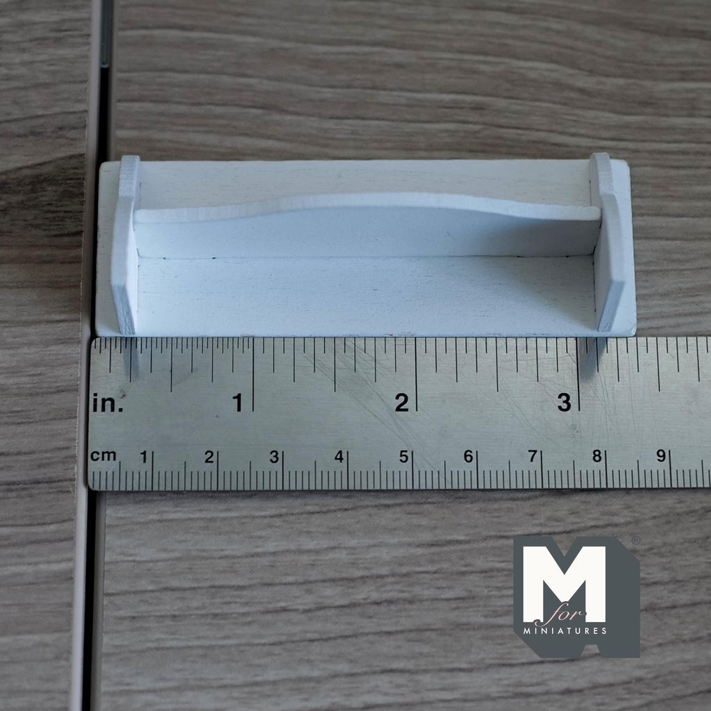 1:12 Scale Miniature Wood Scalloped Wall Shelf Kit, Unassembled, 3-3/8 inch long, DIY Dollhouse Supply (white)
