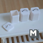 Miniature Canisters with Customizable Vinyl Labels 1:12 Scale Dollhouse Kitchen Storage Jars Set of 3 , 1-1/8 inch tall (white) - G012