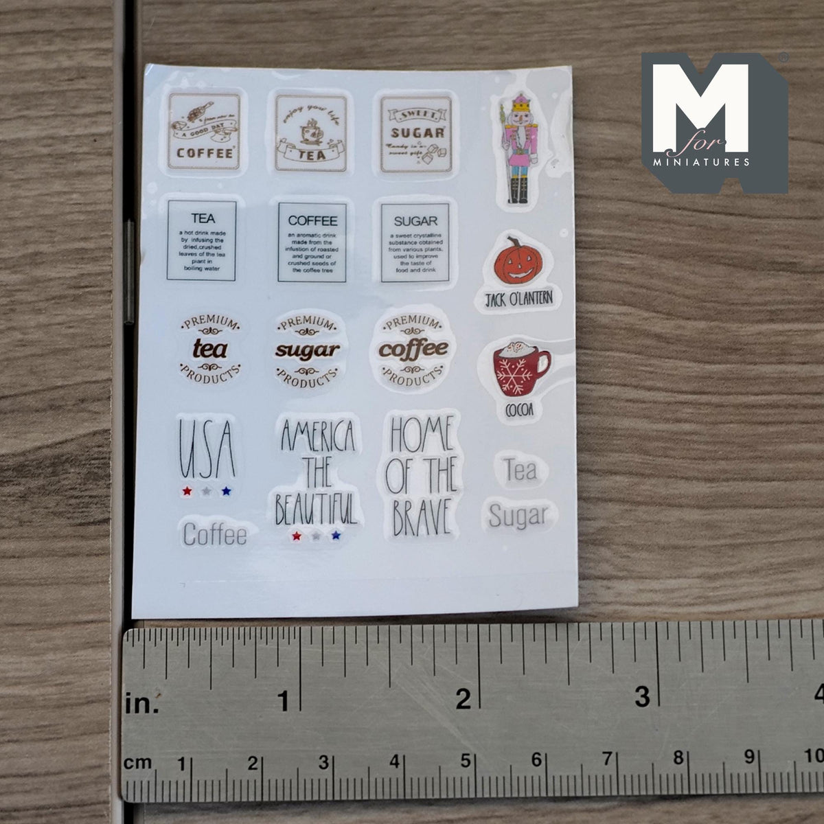 Miniature Canisters with Customizable Vinyl Labels 1:12 Scale Dollhouse Kitchen Storage Jars Set of 3 , 1-1/8 inch tall (white) - G012