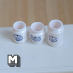 3-Piece Miniature French Kitchen Canister Set 1:12 Scale Dollhouse Accessories Large Size Ceramic Style Jars 11/16 inch dia. (white) - G012
