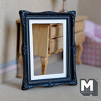 Miniature Ornate Picture Frame 1:12 Scale Dollhouse Large Size Painting Frame 3-9/16 inch tall (black) - A054