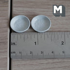 Miniature Irregular Shaped Food Bowls Set of 2, 1:12 Scale Dollhouse Kitchen Decor Tableware 3/4 inch long(cool gray)(metal)(style c) - A034