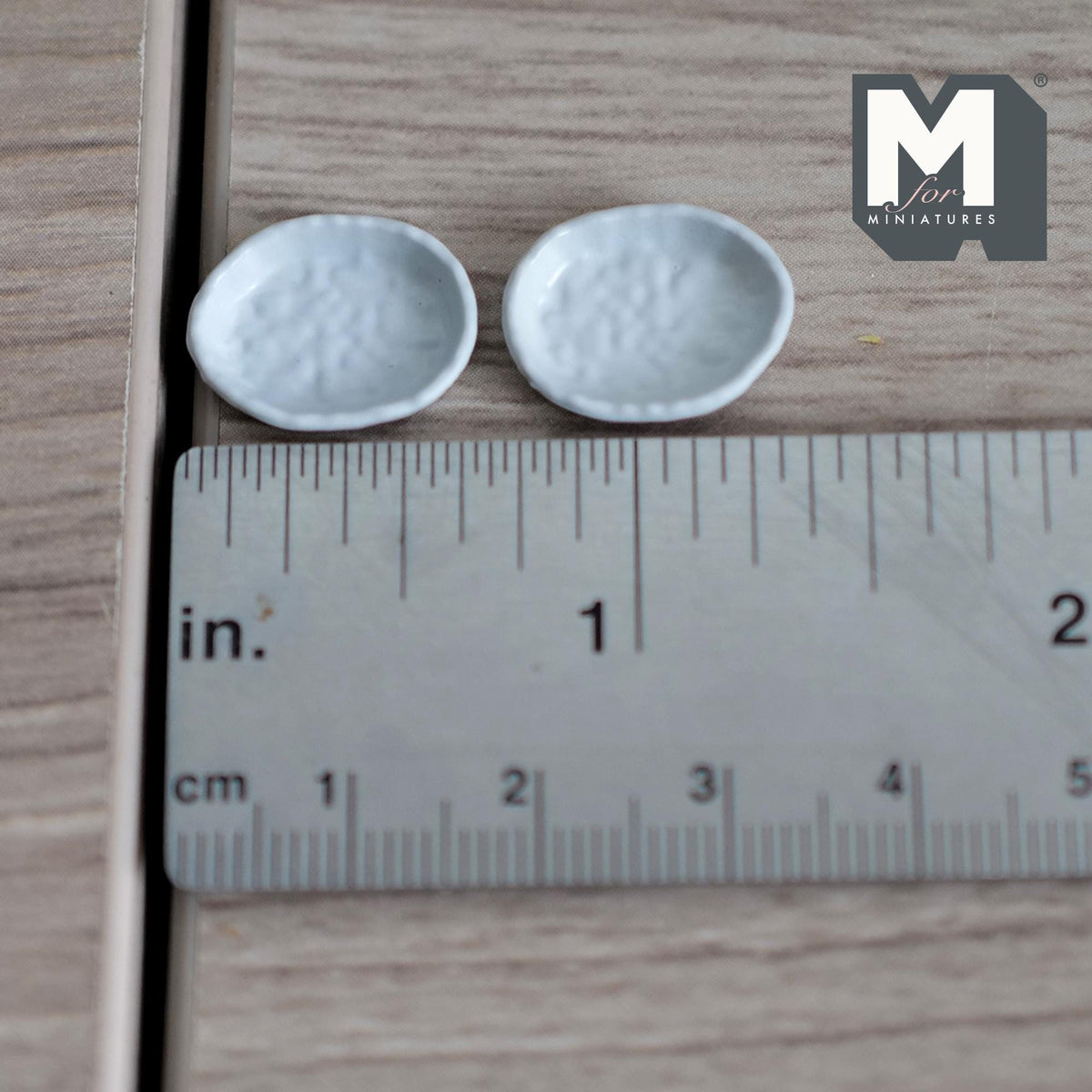 Miniature Irregular Shaped Food Bowls Set of 2, 1:12 Scale Dollhouse Kitchen Decor Tableware 5/8 inch long(cool gray)(metal)(style g)- A034