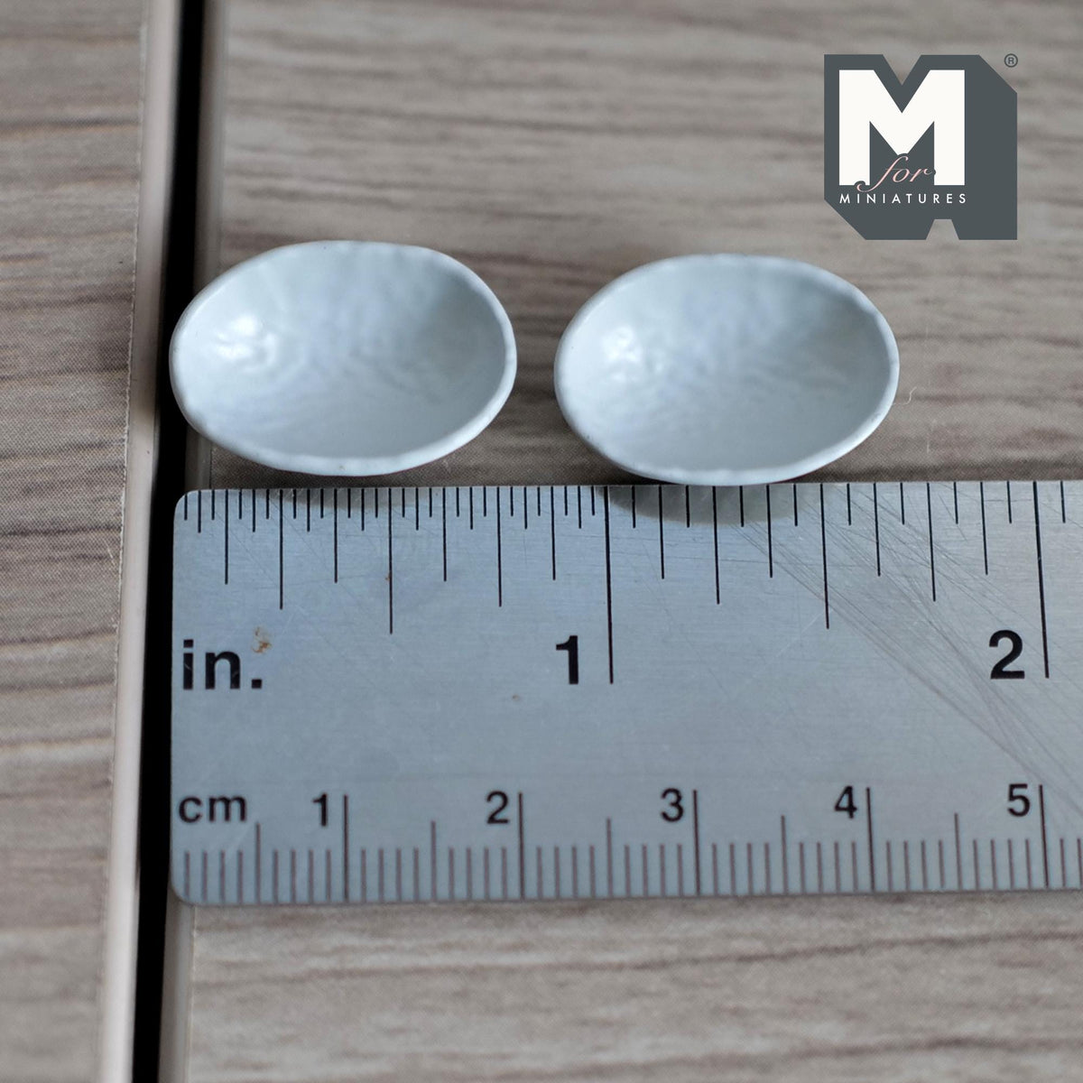 Miniature Irregular Shaped Food Bowls Set of 2, 1:12 Scale Dollhouse Kitchen Decor Tableware 13/16 inch long(cool gray)(metal)(style f)-A034