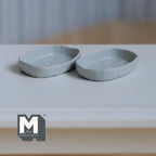 Miniature Irregular Shaped Food Trays Set of 2, 1:12 Scale Dollhouse Kitchen Decor Tableware 7/8 inch long(cool gray)metal) (style a) - A034